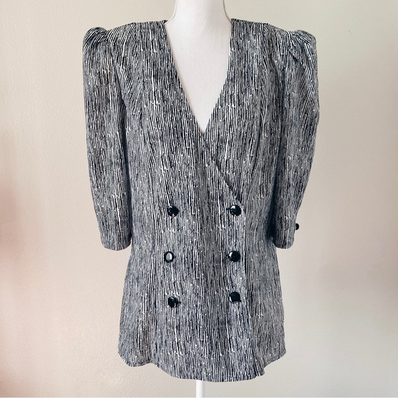Barone Jackets & Blazers - Vintage 80s Black & White Blazer